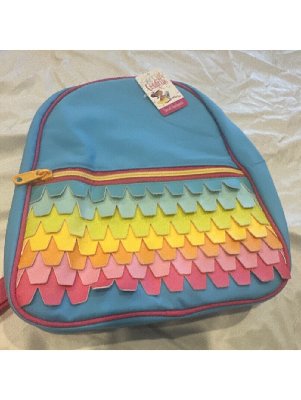 Betty Confetti Girls Small Blue Multicolor Zip Backpack dayspring Christian